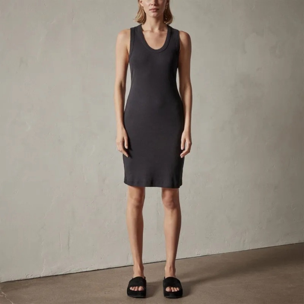 James Perse Dark Grayish black Sleeveless Midi Dress